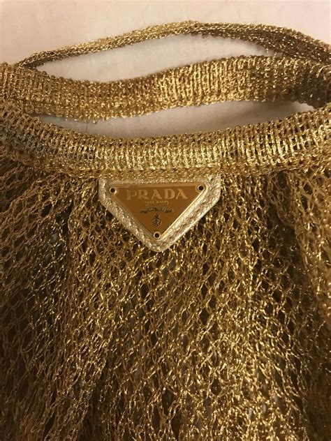 prada gold net bag